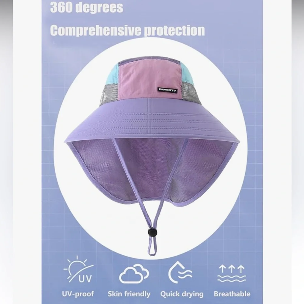 MOONKITTY Girls Colorful Bucket Hat with Pastel Shades - Picture 2 of 15